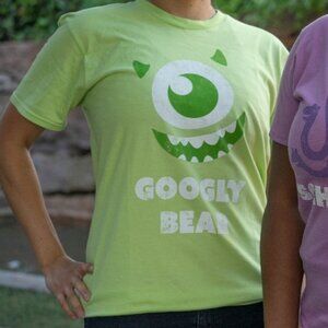 EUC Monsters Inc Googly Bear Mike Couples Shirt Official Disney